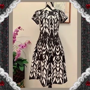 INC Black & White Pleated Dress
